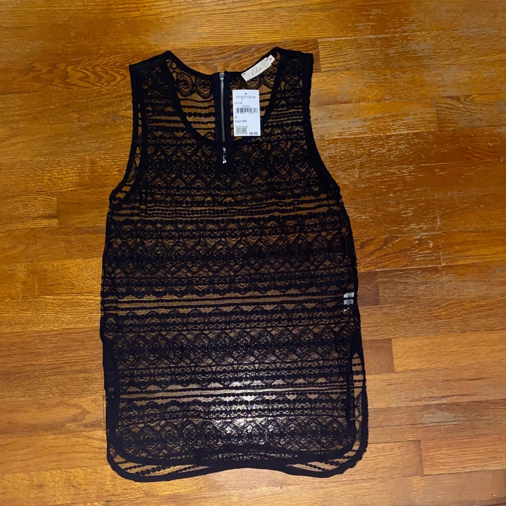 Nordstrom ‘Elodie’ Black Lace Tank Top